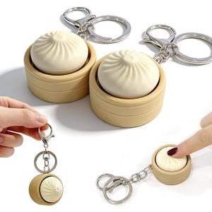 2 Pack Dumpling Keyboard Fidget Toy Crisp Sound,Creamy,Stress Relief Fidget Clicker Keychain,Quiet Anxiety Toys for Adults at Work, Travel, Home Anxiety Relief & Focus Boost