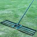 Lawn Leveling Rake,Stainless Steel Lawn Leveler with 45x10 Ground Plate, 78 Adjustable Long Handle, Heavy Duty Large Level Yard Tool for Grass, Golf Field, Level Soil or Dirt Ground Surfaces-Green