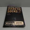 NOLUNT Diabetic Socks for Men,4 Pairs Crew Diabetic Neuropathy Socks for Men 9-12 (Large, Black)