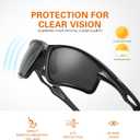 Suoso Polarized Sports Sunglasses Men: Running Sunglasses Women UV400 Protection Wrap Around Glasses for Fishing Driving TR90