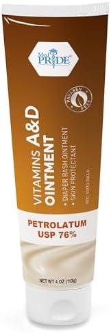 MedPride MPR-30456 Vitamins A and D Ointment, Diaper Rash Skin Protectant, 4 oz. Bottle, Pack of 2