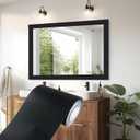 10m Matte Mirror Frame Border Peel and Stick Wallpaper, Mirror Tape Border Trim Removable Waterproor Wall Decor, Self Adhesive Bathroom Sticker (Black, 4in)