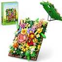 Pretty Spring Flower Sea Bouquet Building Set for Adults - Botanicals Building Kit Gifts for Valentine's, Mother's Day, Easter - Artificial Flowers for Decor or Table Display (1067 Pcs)