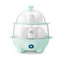 DASH Deluxe Rapid Egg Cooker for Hard Boiled, Poached, Scrambled Eggs, Omelets, Steamed Vegetables, Dumplings & More, 12 capacity, with Auto Shut Off Feature - Aqua, Missing Measuring Cup