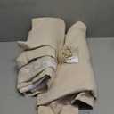 1 Pair Double Layer Striped Curtains for Girls Room Living Room Embroidered Curtains with Valance for Bedroom (Beige,54x96 Inch)