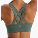RUNNING GIRL Sports Bra for Women, Criss-Cross Back Padded Strappy Sports Bras Medium Support Yoga Bra with Removable Cups Medium