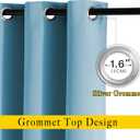 NICETOWN Blackout Small Curtains for Bedroom - Triple Weave Grommet Top Thermal Insulated Light Blocking Panels for Bathroom/Kitchen, Teal Blue, W34 x L50, Set of 2