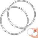 80 Pcs 2 inch Binder Rings, Loose Leaf Binder Book Rings, with Metal Nickel Plated for Key, and Index Cards, Premium Ring Clips, Paper Rings, for School, Home or Office, Silver
