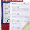 Money and Rent Receipt Book 2-Part Carbonless 7-5/8" x 11" Spiral Bound 200 Sets per Book 4 Receipts per Page(1pack)