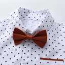 Boarnseorl Baby Boys Gentleman Outfits Pants Sets, Infant Long Sleeve Shirt + Pants + Cap + Bow Tie + Suspenders Suits, 2-3T, Orange