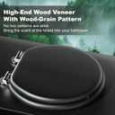 Round Toilet Seat Slow Close, Black Heavy Duty Wood Toilet Seat with Wood Veneer, Soft Close Toilet Seat Support 400 lbs,Toilet Lid with Chrome Hinges, Grip-Tight Bumpers, Easy Clean, Easy to Install