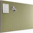 Bumusty Large Cork Board Alternative-48 x 36" Felt Bulletin Board Tiles, with 30 Pushpins, 70 Adhesive Tabs, Fine-Stripe 12-Pack, Cork Boards for Office Push Pin Board Felt Board-Olive Green