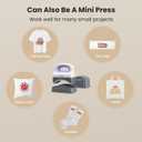 EENOUR Hat Press Machine, Mini Heat Press for Caps with 3 Heating Levels & Auto-Off, Handheld Cap Easy Press with 3"5.5" Arched Heating Plate, 2 Press Platens, A Safety Base