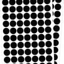 1" Black Dot Stickers 1050 PCS Round Circle Stickers Colored Coding Labels
