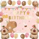 Capybara Birthday Party Balloons Backdrop Decorations Includes Capybara Birthday Cake Balloon Party Favors Capybara Theme Party Supplies Decor