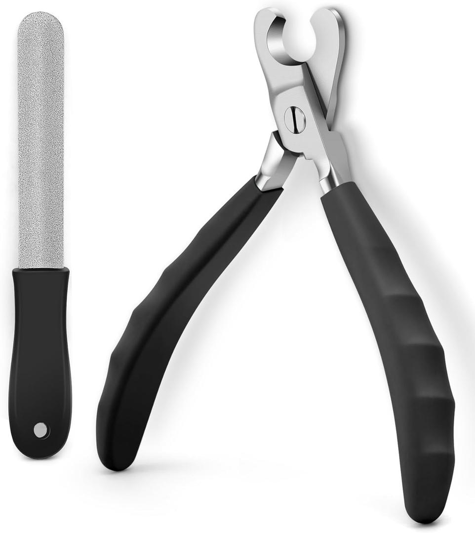 Heavy Duty Dog Nail Clippers -Cuts Thick Nails Like ButterUpgraded Large Opening Professional Toenail Trimmer Razor Sharp Blade for Medium to Giant Breed (Black)