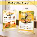 Enayplon Acrylic Sign Holder 8.5 x 11, 12 Pack Double Sided Flyer Holder, Table Menu Holder Display Stand for Wedding, Party, Gold Picture Frame Stand up Table Top Menu Holder