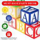 6 Pcs ABC 123 Party Decorations Back to School Decoration ABC Alphabet Party Favor Balloon Box, Block Boxes Favor Balloon Boxes Inspire Story Birthday Party Decor for School Baby Shower