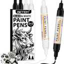 Betem 4 Count Dual Tip Oil Based Black White Paint Pen(0.7mm & 3mm), White Permanent Marker Black Paint Markers, Waterproof, Quick Dry, for Fabric, Rock Painting, Wood, Plastic, Ceramic, Metal, Canvas
