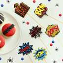 2 x 12 Pcs Spider Cake Toppers, Spider Theme Cupcake Decorations Glitter Red Black Blue Spider Pattern Birthday Party Supplies, Spider Web Birthday Decorations for Boys, Men, Baby Shower