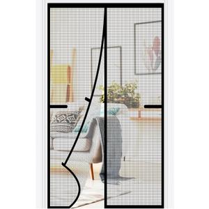 Magnetic Screen Door 35x80 inch Heavy Duty Magnetic Curtain Door Reinforced Fiberglass Mesh Curtain Door Full Frame, Hands Free, Pets Friendly