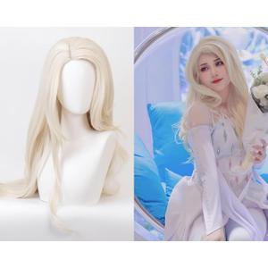 Princess Long Blonde Wavy Wig for Halloween Party, Stage Performance Costume, and Everyday Wear (For Adults), 20-23.6 inches/50-60cm