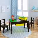 UTEX Large 2 in 1 Kid Activity Table with Storage for Older Kids, Play Table for Kids,Boys,Girls, Espresso, 22.2 in x 32.2 in x 20 in