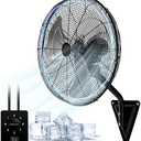 AZOUTDOOR 20” Wall Mount Fan 7000 CFM High Velocity Wall Industrial Fan 120° Oscillating Fans 3-Speed for Household, Commercial Use - ETL Listed, Black