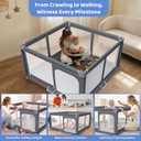 Foldable Baby Playpen - 50"x50" Safety Play Yard for Babies & Toddlers - Indoor & Outdoor Use with Carry Bag - Collapsible, Portable Play Yard, Dark Gray