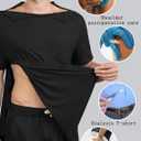 Deyeek Shoulder Post Surgery Recovery Shirts for Men Full Tear Away Short Sleeve T Shirt Adaptive Chemo Clothing (Black, XXXL)
