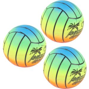 Garneck 3 Pcs Elastic Rainbow Balls PVC Beach Play Balls for Indoor Outdoor Fun Games and Activities Random Pattern