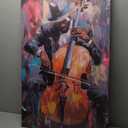 SWQYLB Black Music Wall Art Abstract Jazz Wall Decor African American Painting Canvas Musical Instruments Pictures Classroom Music Men Room Decor Framed (Black, (24.00" x 36.00"))