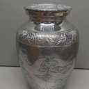 Trupoint Memorials Extra Large Urn for Ashes Adult Male or Female Up to 330 lbs Cremation Urns for Human Ashes, Funeral Memorial Urns for Men & Women Silver Birds