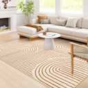 Lahome Abstract Area Rugs 9x12 Living Room, Soft Washable 9x12 Area Rug for Bedroom, Ultra-Thin Non-Slip Modern Non-Shedding Accent Carpet for Dining Room Office, Orange (9' x 12', Orange/White)