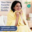 Ultra Soft Fleece Blanket Twin Size - Flannel Fleece Luxury Twin Blanket - Lightweight for Couch Bed Chair - Thick, Warm and Breathable - All Season Cozy Fuzzy, Anti-Static Microplush Bedding, Yellow