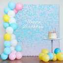Iridescent Blue Shimmer Wall Backdrop Mermaid Panels 24Pcs Sequin Wall Panel Backdrop for Birthday Anniversary Engagement Bachelorette Parties Decorations