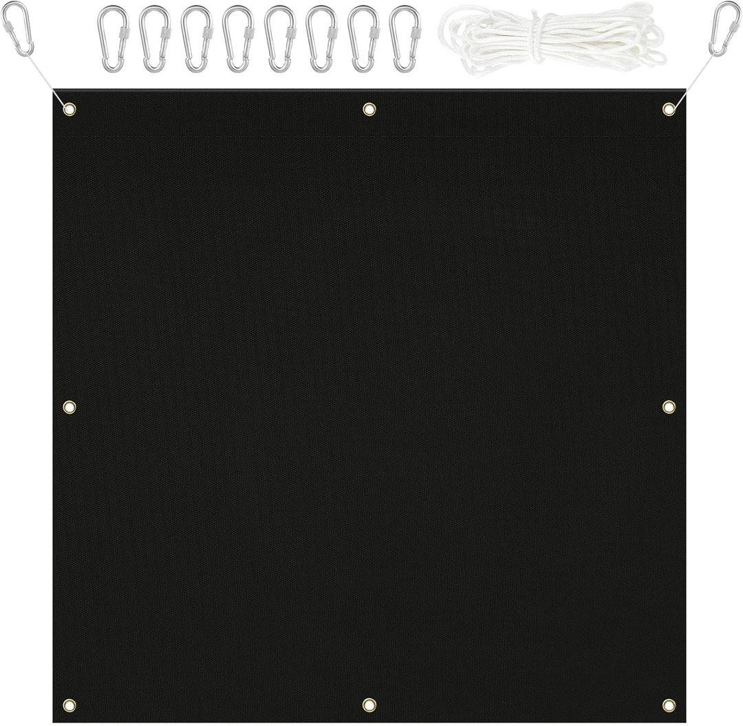 Archery Backstop Netting Heavy Duty with Rope and Hooks Slingshot Archery Net for Backyard Shooting Accessories (5 ft x 5 ft x 2 mm, 45 lbs, Black)