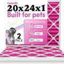 Colorfil 20x24x1 Air Filter (2-Pack) | Made in the USA | Color Changing | Remove Cat and Dog Odor | MERV 8 for Pet Hair Dander and Dust | 19.5"x23.5"x0.75" Exact Size