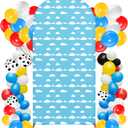 Carton Story Arch Backdrop Cover Wedding Blue Sky and White Clouds Arch Spandex Backdrop Stand Cover 4 ft for Wedding Birthday Banquet Boys Girls Shower Ceremony Decoration