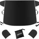 Windshield Snow Cover for Cars, Trucks, Vans - Waterproof, Windproof Winter Frost and Ice Removal Sunshade With Side Mirror Covers (Black)