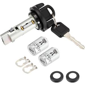 Ignition Switch Lock Cylinder and Door Lock Cylinder Set with Keys Compatible with Chevy C/k Pickup Compatible with GMC C/k Pickup (1995-1997)