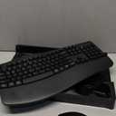 Wireless Keyboard and Mouse Combo, 2.4G Full Size Wave Keys Ergonomic Keyboard with Wrist Rest and 3-Level DPI Adjustable Wireless Ergonomic Mouse for Windows, Mac OS Desktop/Laptop/PC(Black)