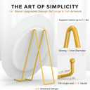 TR-LIFE 14 Inch Gold Metal Plate Stand (2 Pack) - Heavy Duty Display Easel for Large Plates, Frames, Platters and Art