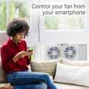 Lasko W09560 Bluetooth Enabled Twin 9-Inch Window Fan with Independent Electrically Reversible Intake & Exhaust Motors with Thermostat and Timer for Bedroom Indoor Home Use, White