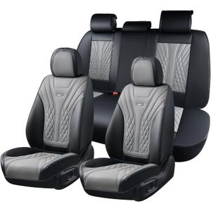 Coverado Car Seat Covers, Car Seat Covers Front Seats, 2-Pack Front Seat Cover, Nappa Leather Waterproof Seat Covers, Car Seat Protectors, Automotive Seat Covers Universal Fit for Most Vehicles