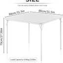KAIHAOWIN Square Folding Table Vinyl Upholstery Card Table Dining Party Table with Collapsible Legs Portable for Indoor Outdoor-White