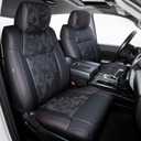 Carlimeki Leather Seat Covers Custom Fit for Tundra 2014-2021 CrewMax SR, SR5, Limited, Platinum, 1794 Edition, TRD Pro, Capstone - Premium Faux Leather Fully Covered - Camo Black