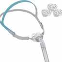 Upgrade Nasal Pillow Under The Nose Silicone Mask Assembly, Replacement Accessory with Headgear, Frame, Tube and 3 x Nasal Pillow