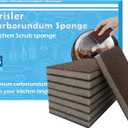 Carborundum Sponge Nano Emery Sponges Caspian Stone Pot Clean Brush Rust Eraser Grit Scouring Pads Pot Cleaning Pads with Carborundum Washing Kitchen Cleaner Tool 8pc (0.4 Inch (Pack of 8))