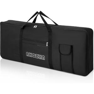 AKOZLIN 61 Keys Portable Padded Keyboard Case,Dimension 40"X6"X16", Electric Piano Keyboard Gig Bag (Black)